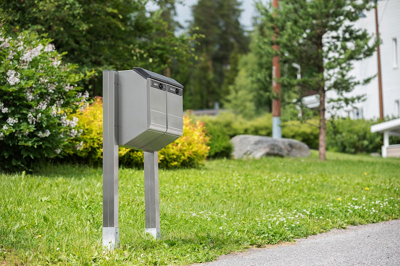 Stala Rostfritt Dubbelstativ för två brevlådor, rostfritt stål - Stala