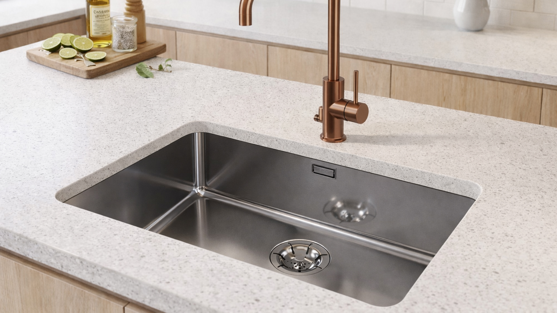 ONE-70 undermonterad i en ljus bänkskiva